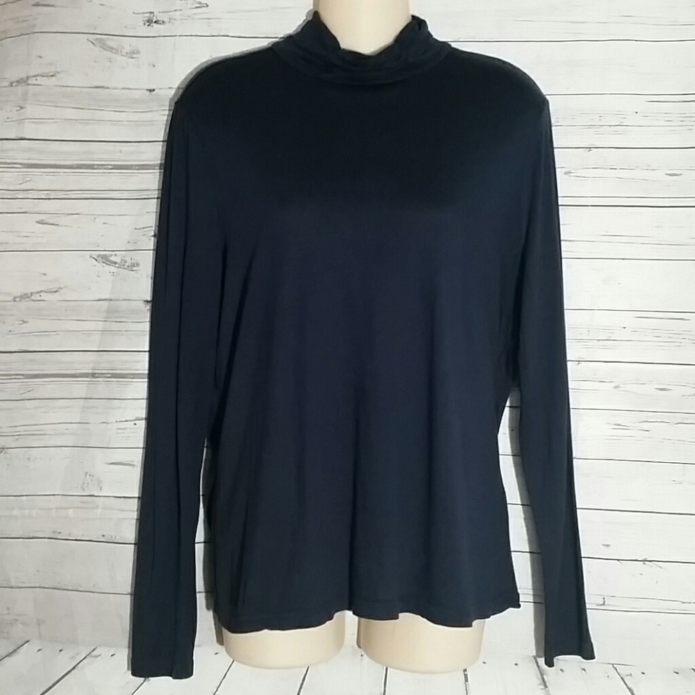 🌻APOSTROPHE Blue Ruche Collar Blouse L petite